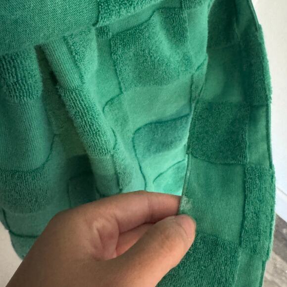 Melody Ehsani Womens Estelle Terrycloth Check Robe Kelly Green Size Small EUC - Picture 4 of 9